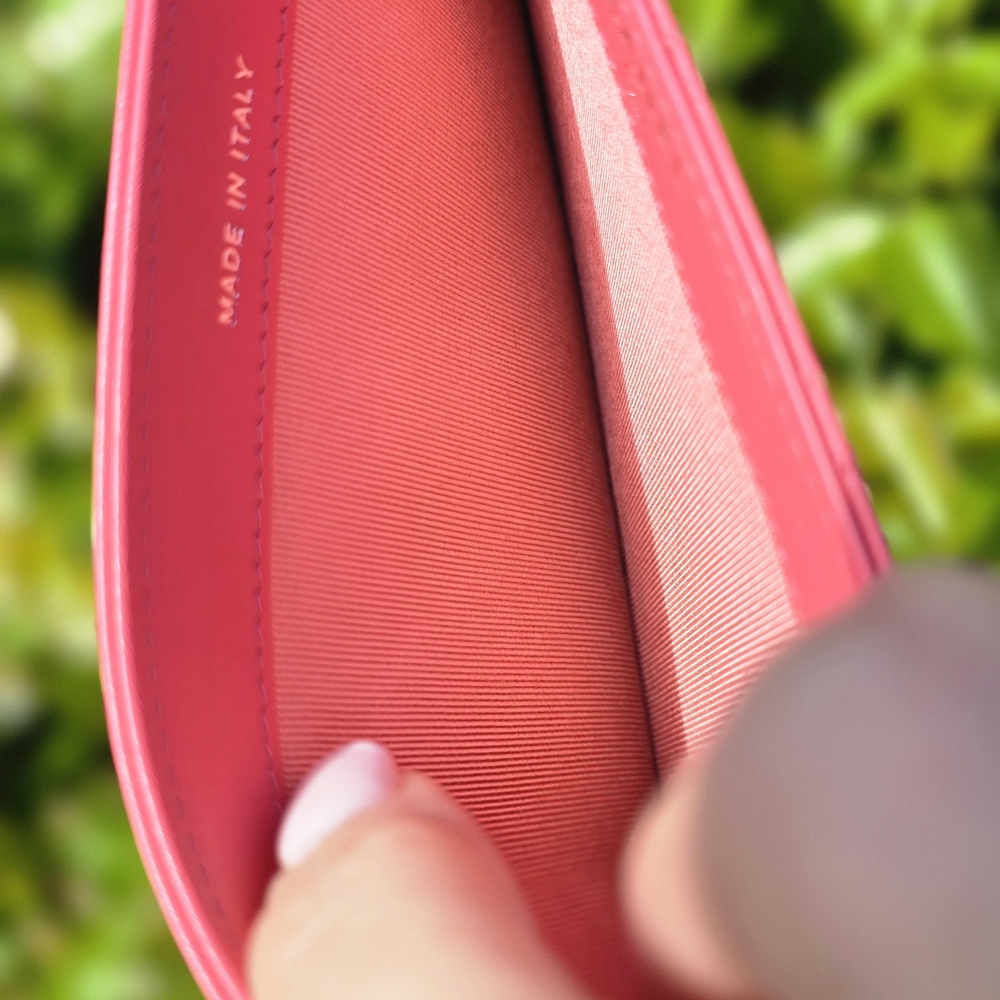 CHANEL 6 CARD large rectangular BAG INSERT CORAL … - image 4